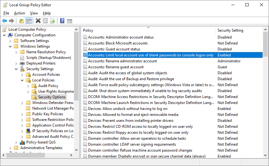 Gpedit Blank Passswords / FIX: Your Password May Have ...